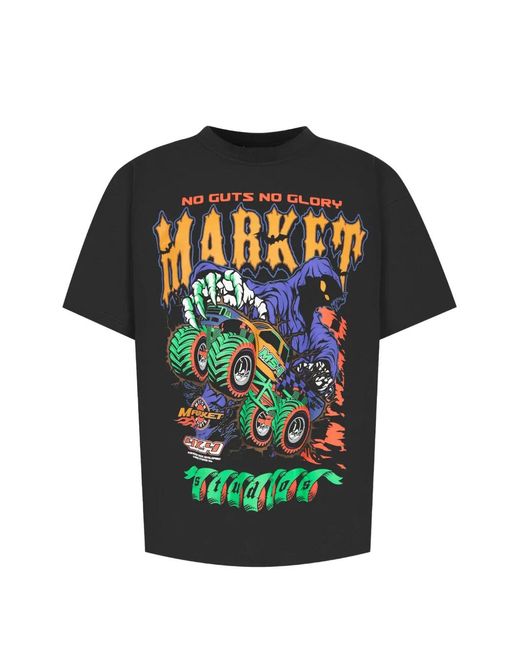 Market Black No Guts No Glory Graphic-Print T-Shirt for men