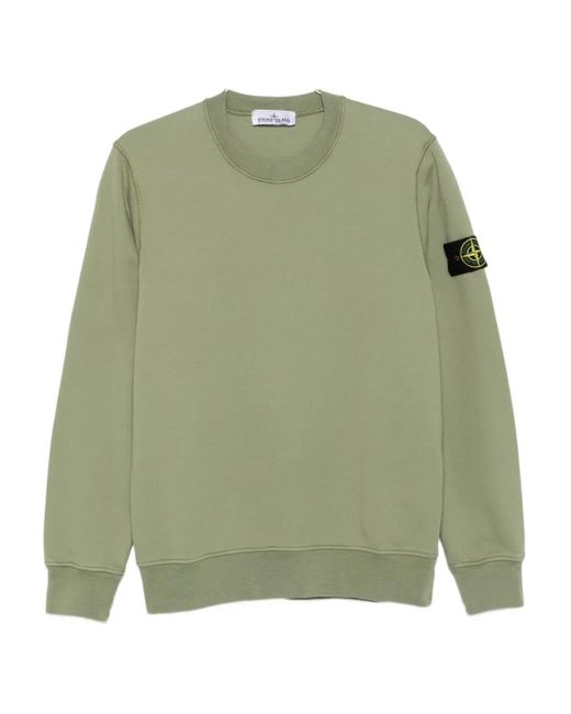メンズ Stone Island コンパスバッジ スウェットシャツ Green