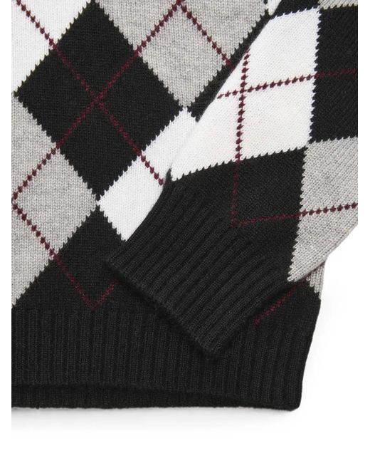 Lisa Yang Black Antoni Argyle-Knit Cashmere Sweater