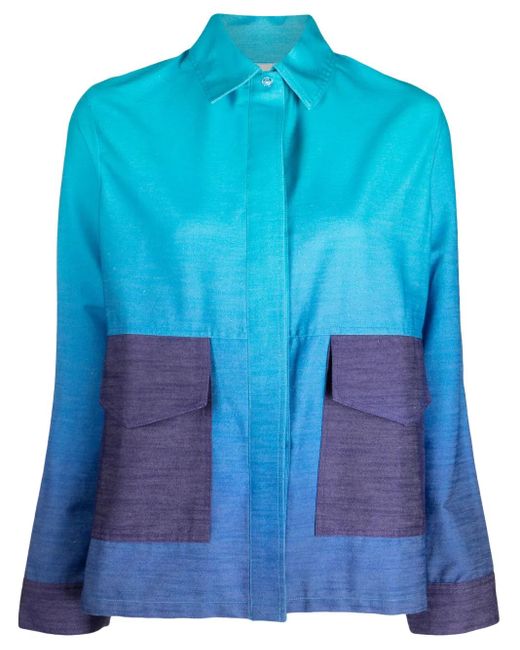 Chemise En Lin À Effet Dégradé Bambah en coloris Blue