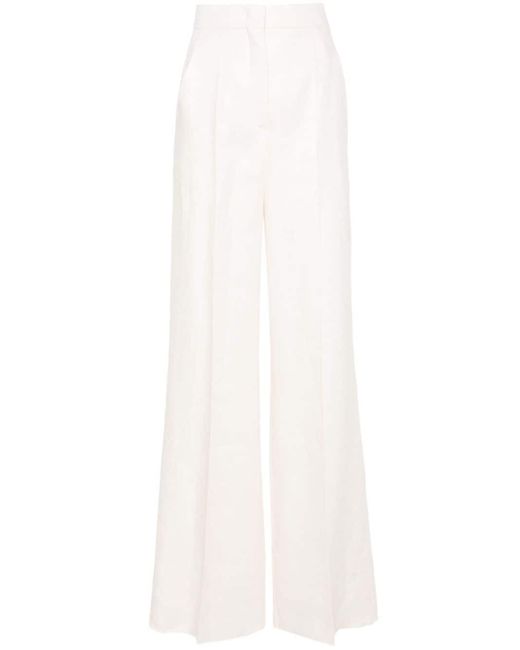 Pantalones anchos lisos Max Mara de color White