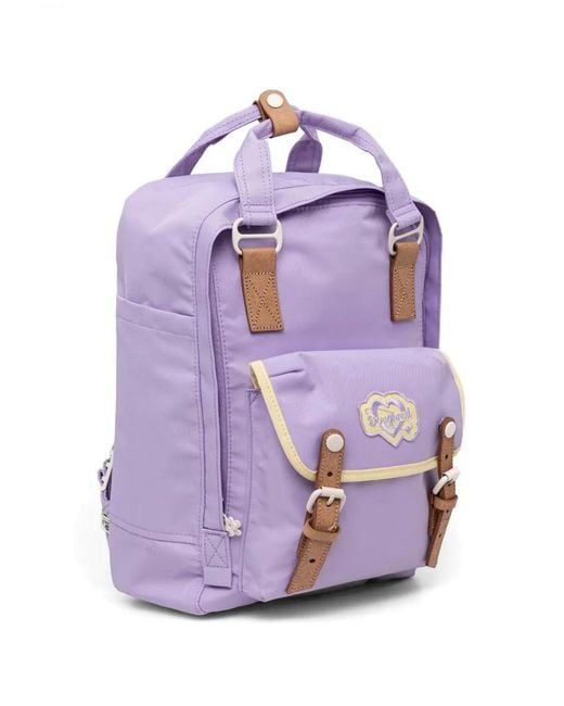 Doughnut Purple Macaroon Kaleido Logo-Patch Buckle-Fastening Backpack