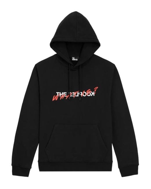 The Kooples Black Graphic-Print Cotton Hoodie for men