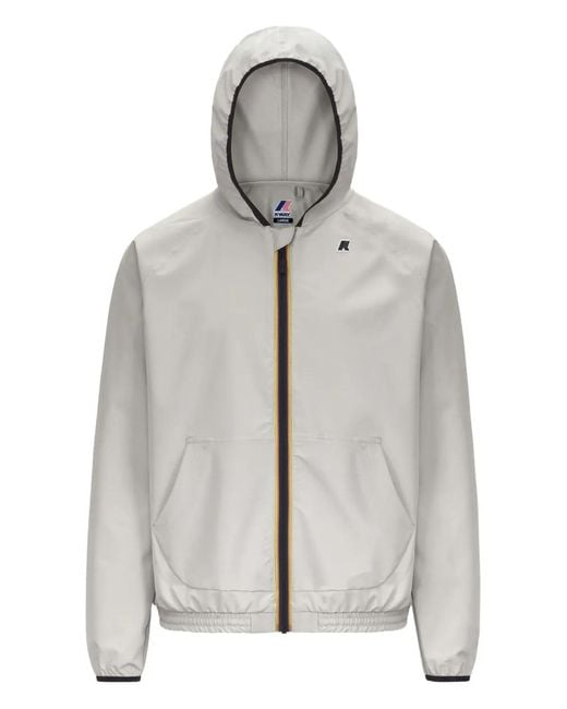 K-Way Gray Sia Zip-Up Hooded Jacket for men