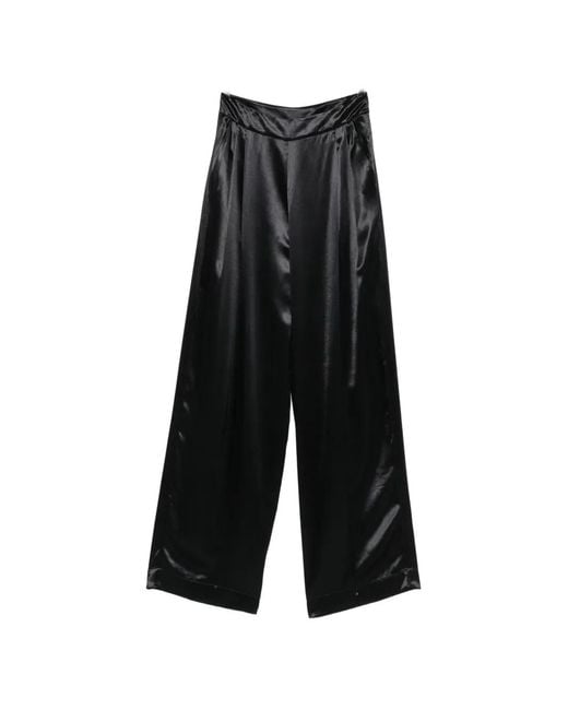 Erika Cavallini Semi Couture Black Pleated-Design Trousers