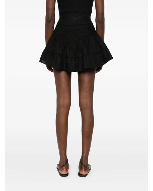 Hamza Black Bali Tiered-Ruffles Mini Skirt