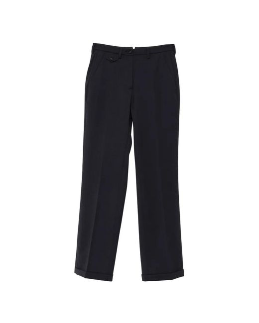 Seventy Blue Pressed-Crease Tailored Trousers