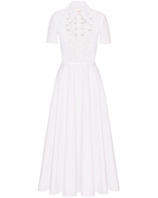Valentino Garavani White Floral Cut-out Midi Dress