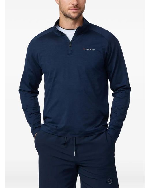 Hackett Blue Quarter-Zip Sweatshirt for men