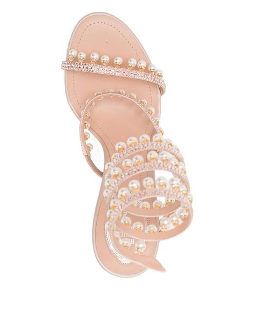 Rene Caovilla Pink 110Mm Crystal-Embellished Heeled Sandals