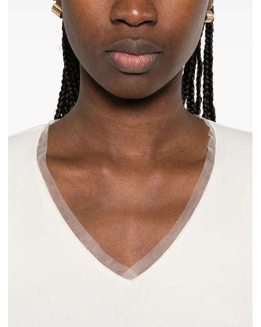 Fabiana Filippi White V-Neck Jersey