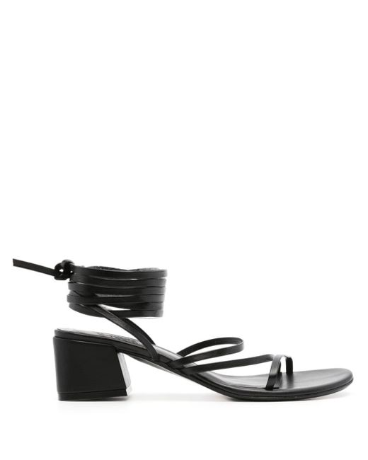 Ancient Greek Sandals Black Lithi 50mm Sandals
