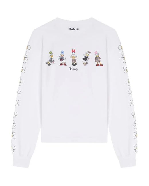 Ganni White X Disney Long-Sleeve T-Shirt