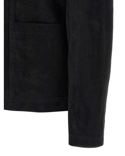 Giorgio Brato Black Suede Shirt Jacket for men