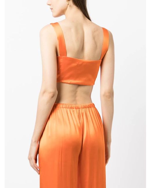 Woera Orange Haut Bustier À Encolure Carrée