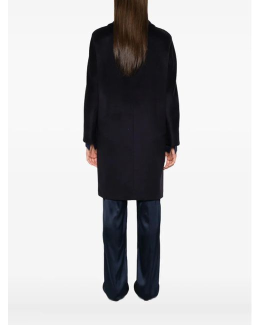 Max Mara Wollen Jas Met Dubbele Rij Knopen in het Blue