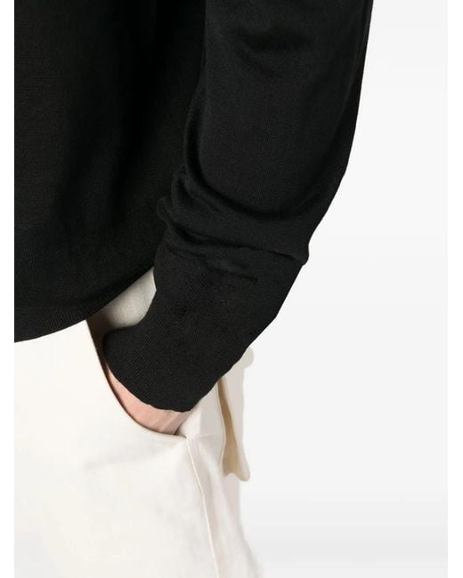 Golden Goose Deluxe Brand Black Long-Sleeve Knitted Polo Shirt for men