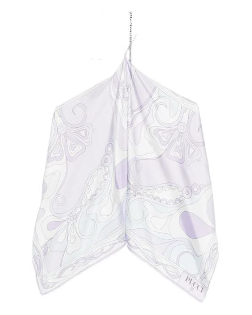 Top con cuello alto Emilio Pucci de color White