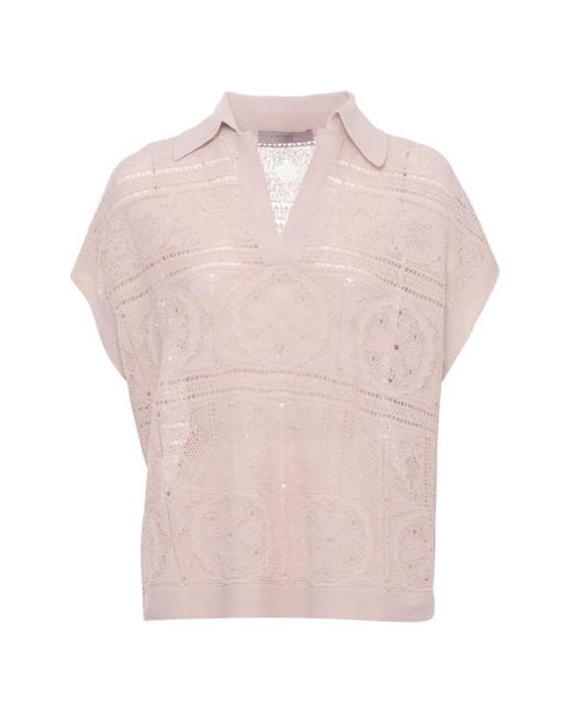 Blusa De Ganchillo D.exterior de color Pink