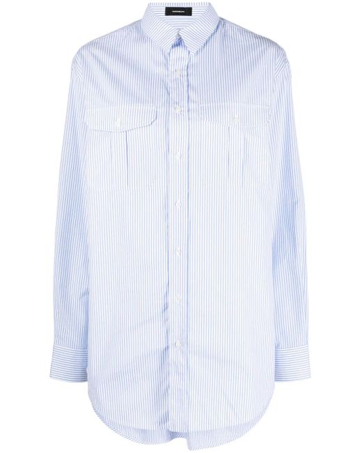 Wardrobe NYC White Striped Cotton Shirtdress