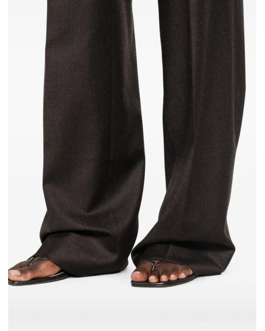 Berwich Black Patrizia Pressed-Crease Wool Trousers