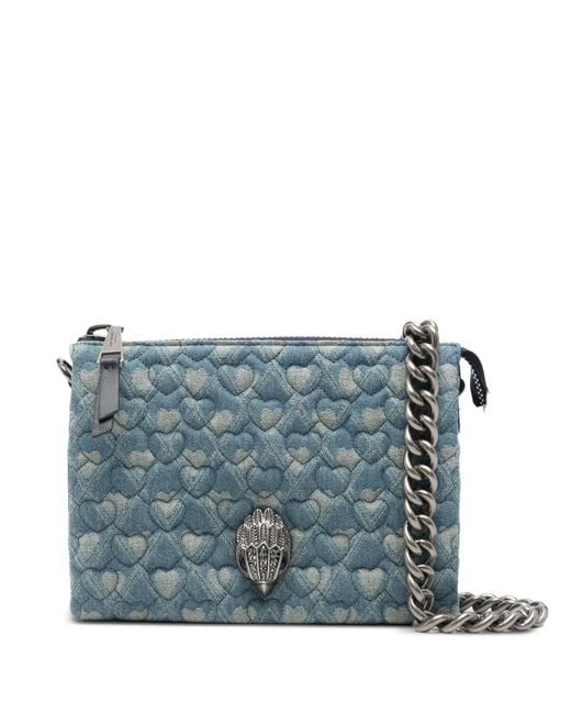 Kurt Geiger Blue Kensington Puff Heart Quilted Shoulder Bag