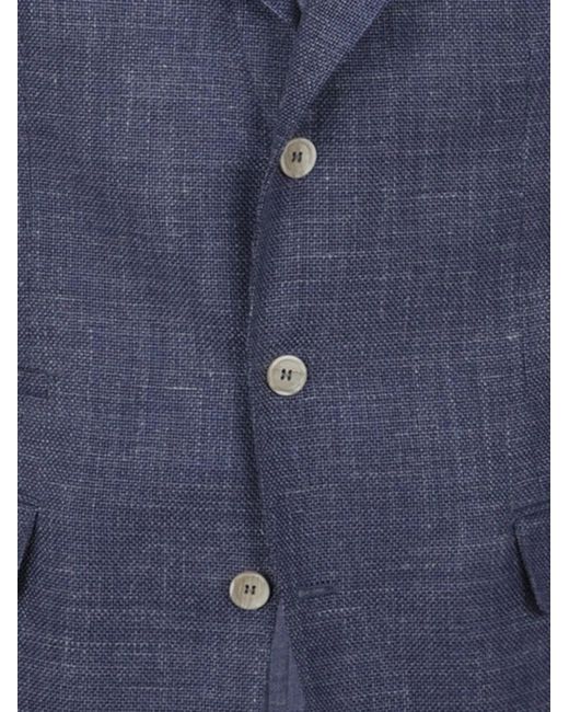 Brunello Cucinelli Blue Button Jacket for men