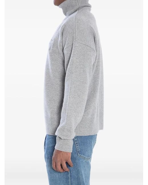 AMI Gray Ami De Coeur Turtleneck for men