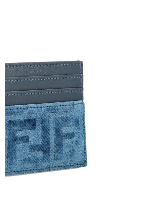 Fendi Blue Logo Card Holder