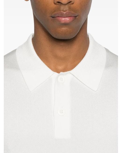 Sandro White Short-Sleeve Polo Shirt for men