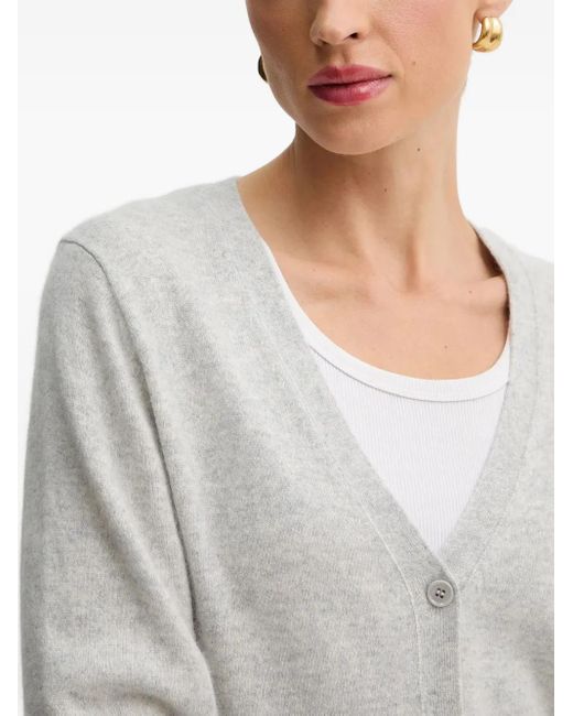 Boss Gray Buttoned V-Neck Cardigan