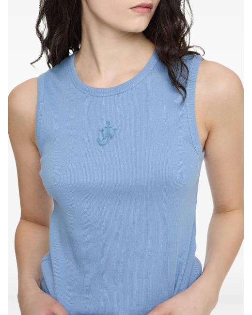 J.W. Anderson Blue Logo-Embroidered Tank Top