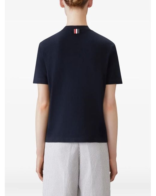 Thom Browne ストライプディテール Tシャツ Blue