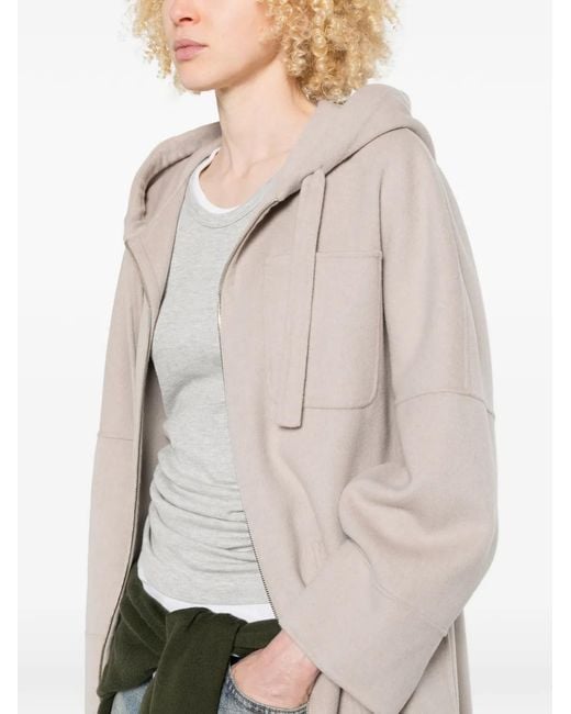 Max Mara White Doudoune Zippée À Capuche