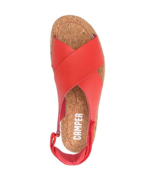 Camper Red Oruga Crossover-Strap Sandals