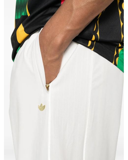 Adidas White Side Stripe Track Pants for men