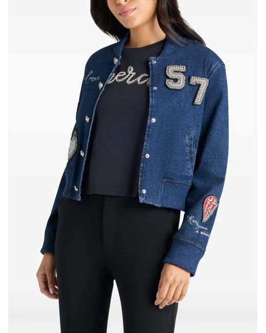 Chaqueta vaquera Dominique con apliques Cinq À Sept de color Blue