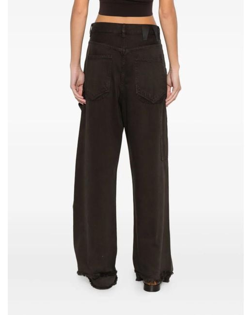 DARKPARK Black Frayed Denim Straight-Leg Jeans