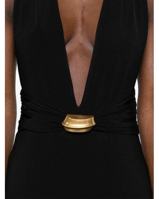 Tom Ford Black Plunging-neck Sleeveless Gown