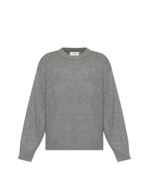 FRAME Gray Crew-Neck Cashmere Sweater for men