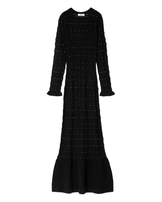 Sandro Rhinestone-Embellishments Maxi Dress in Black | Lyst