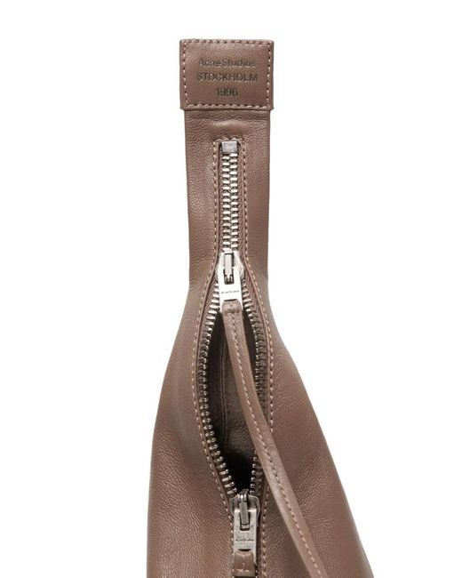 Acne Brown 100M Leather Zip Pumps