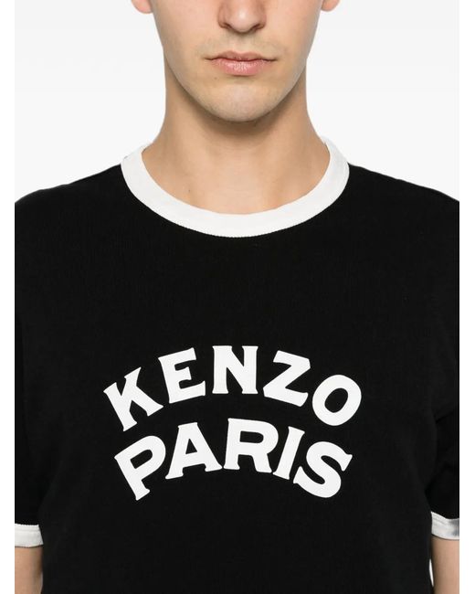 KENZO Black Paris Emblem T-Shirt for men