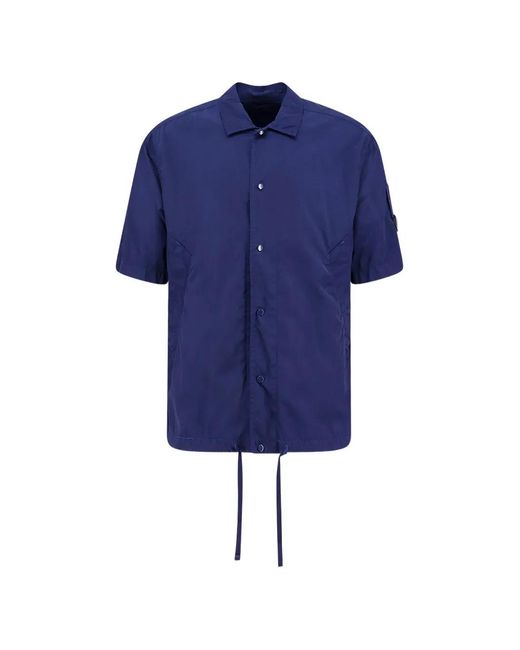 C P Company Blue Short-Sleeve Shirt for men
