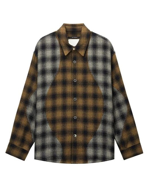 Song For The Mute Black Tartan-Pattern Shirt for men