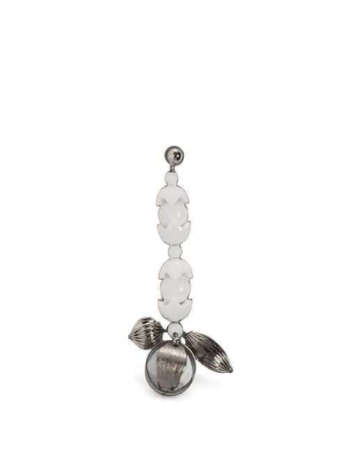 Marni White Beaded Drop Earrings