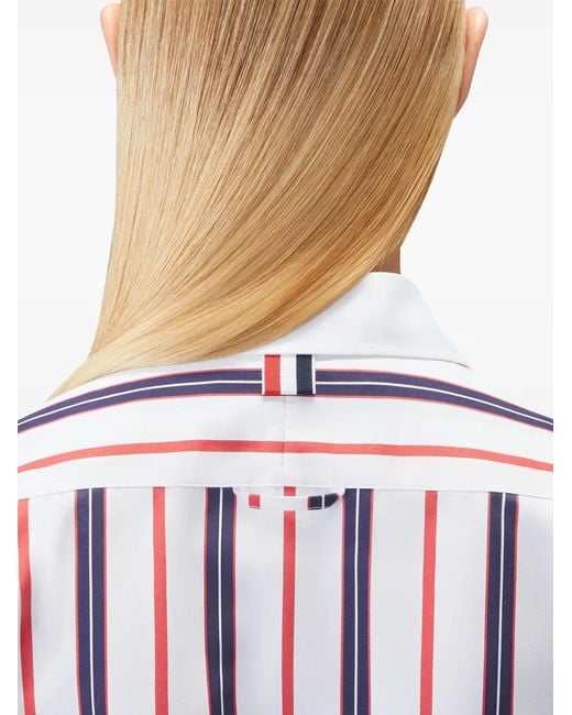 Thom Browne White Repp Striped Poplin Shirt