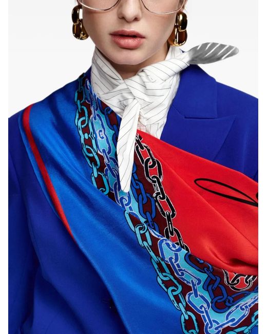 Essentiel Antwerp Blue Knightly Single-Breasted Padded-Shoulder Blazer