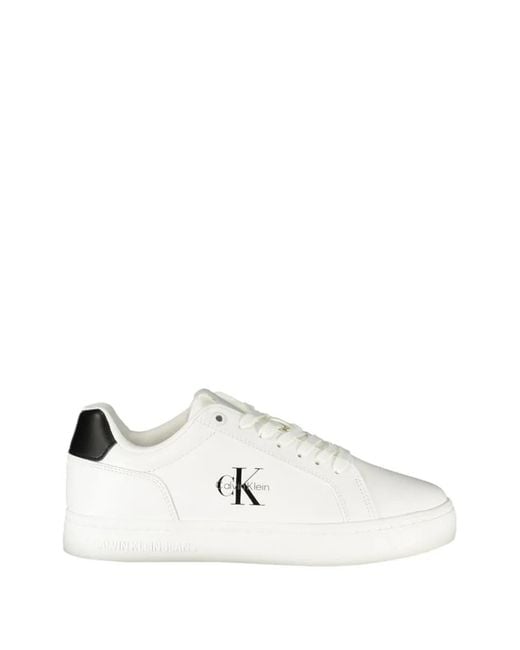 Calvin Klein White Logo-Print Sneakers