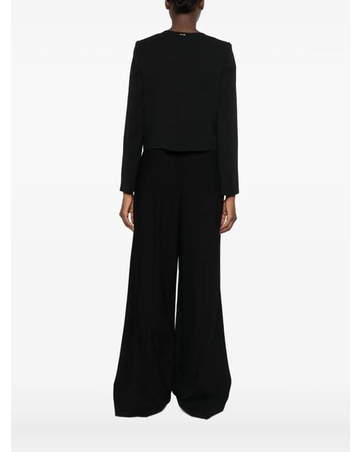 Twinset Black Heart-Button Scalloped Jacket